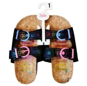Justice children slides sandals size 1Y nwt